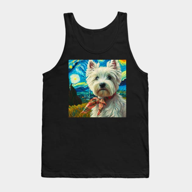 Fashionable Westie - Square - West Highland Terrier Tank Top by Star Fragment Designs